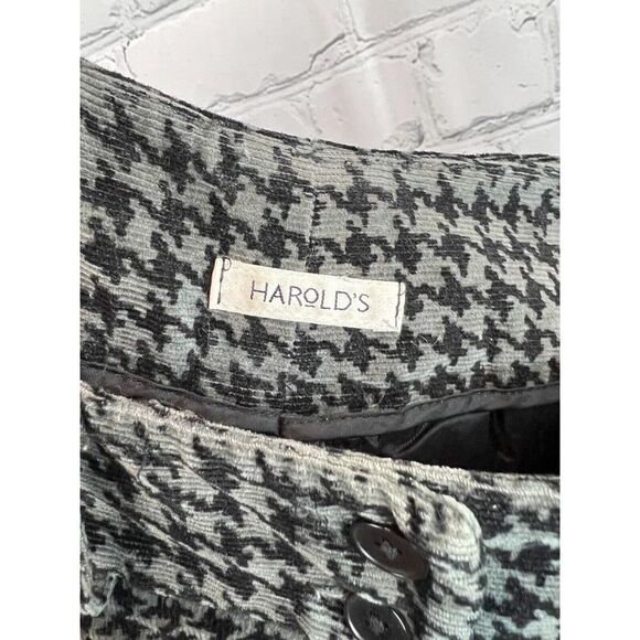 HAROLD'S houndstooth gray black corduroy stretch straight pants size 4 - Picture 6 of 6